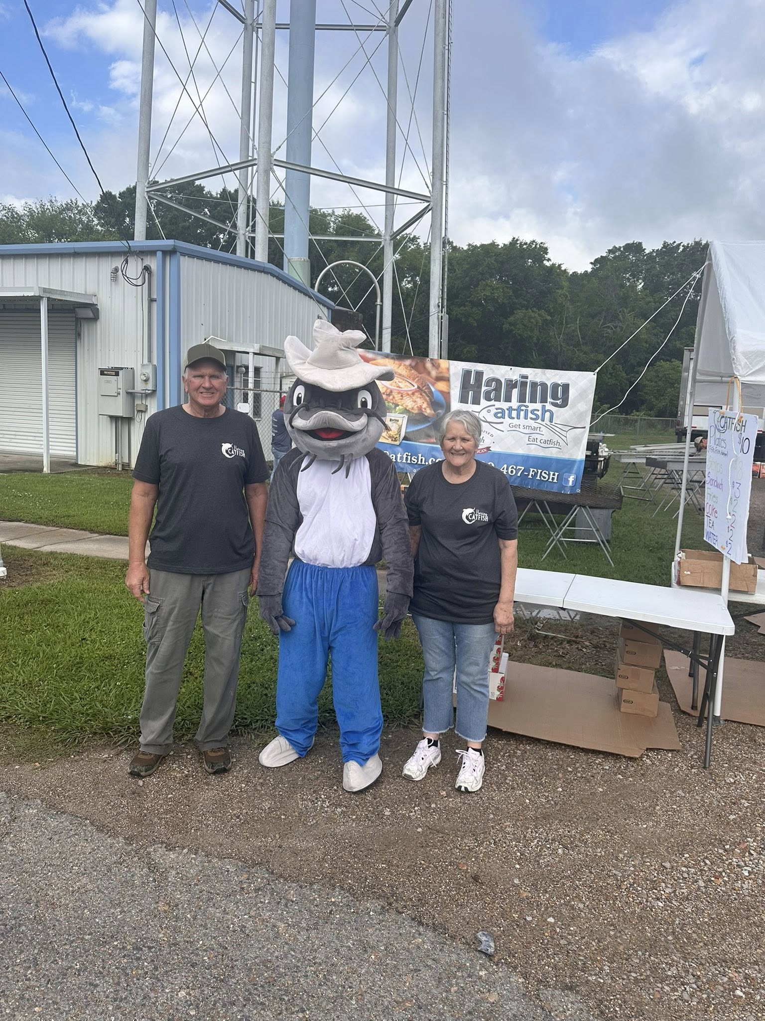 The Haring family at the catfish booth