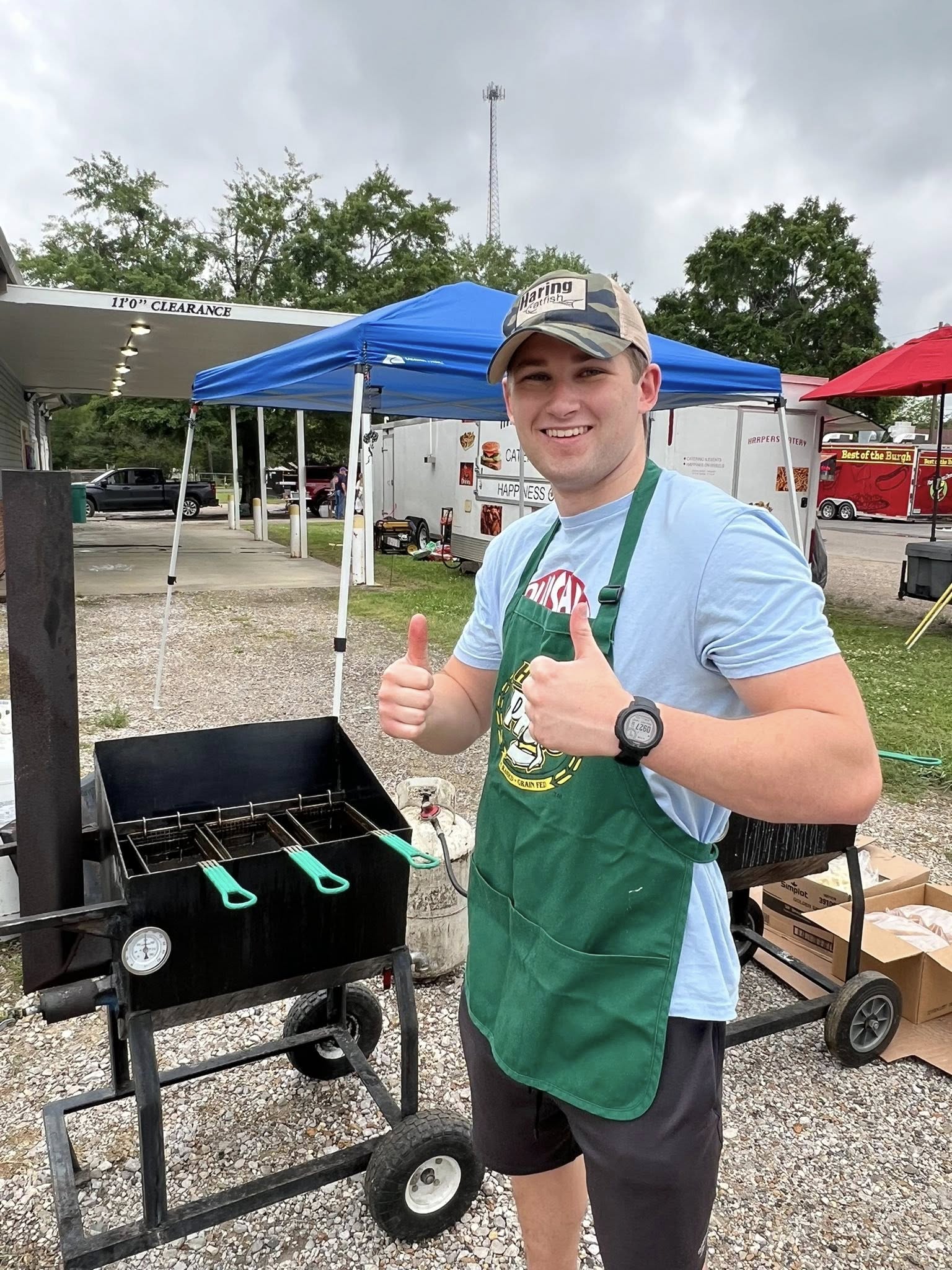 Festival-goer giving a thumbs up